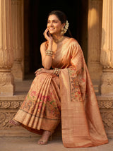 MIMOSA Orange Saree Saree — pose 8 styling detail