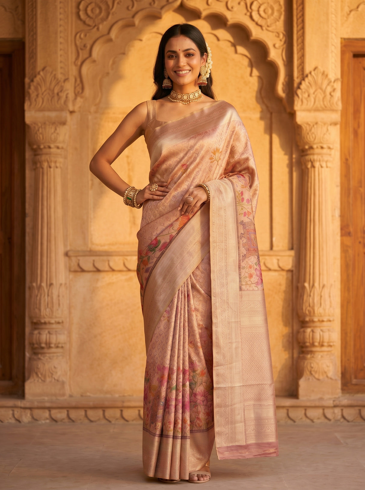 MIMOSA Rani Saree Saree — pose 4 styling detail