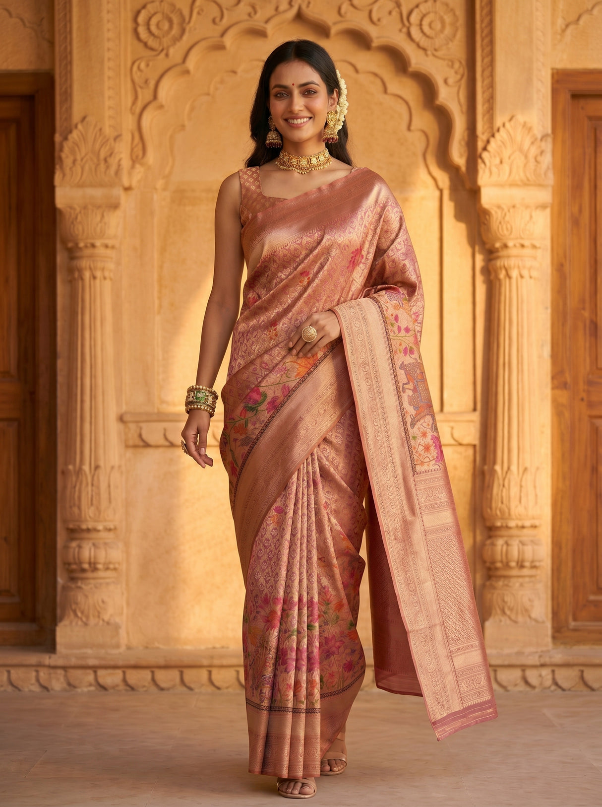 MIMOSA Rani Saree Saree — pose 6 styling detail