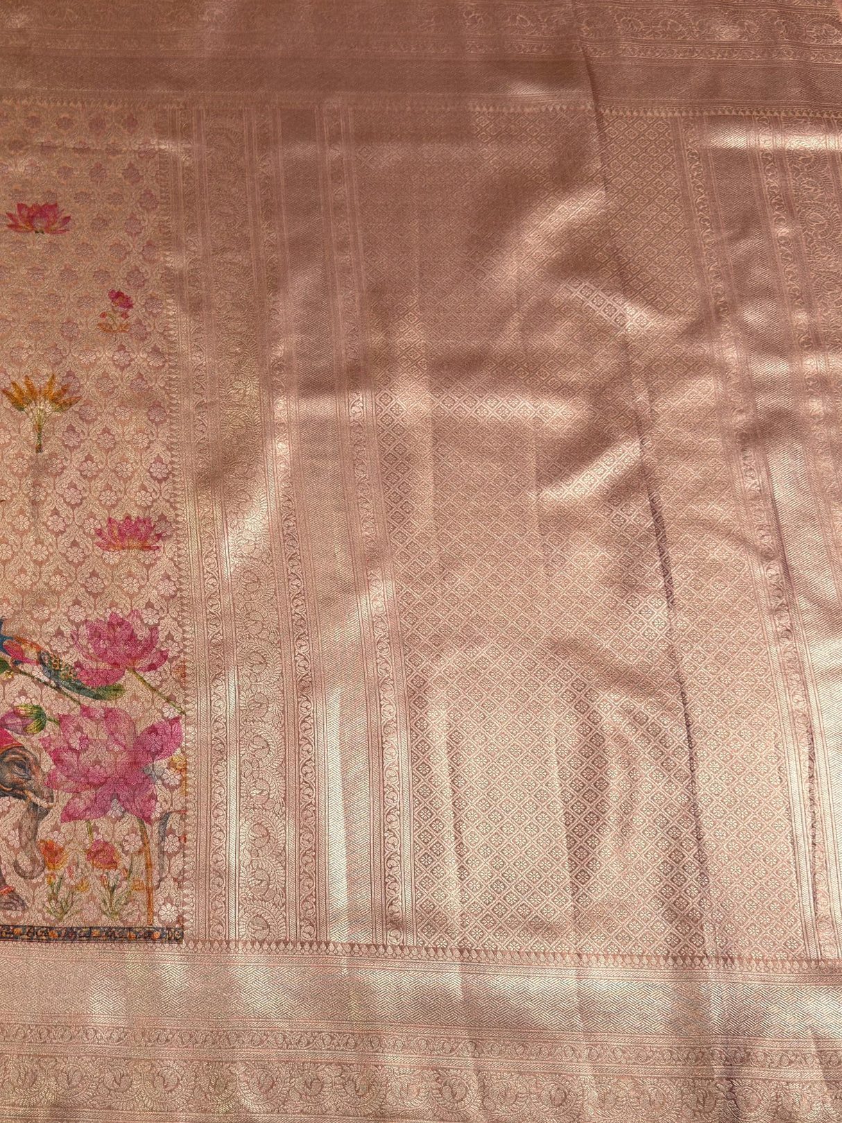 MIMOSA Rani Saree Saree — pallu and zari work detail