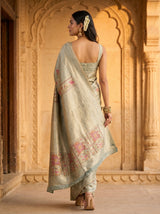 MIMOSA Sapphire Saree Saree — pose 2 styling detail