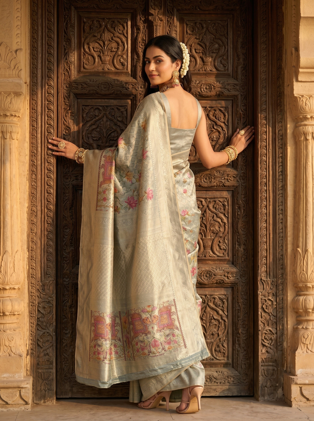 MIMOSA Sapphire Saree Saree — pose 7 styling detail