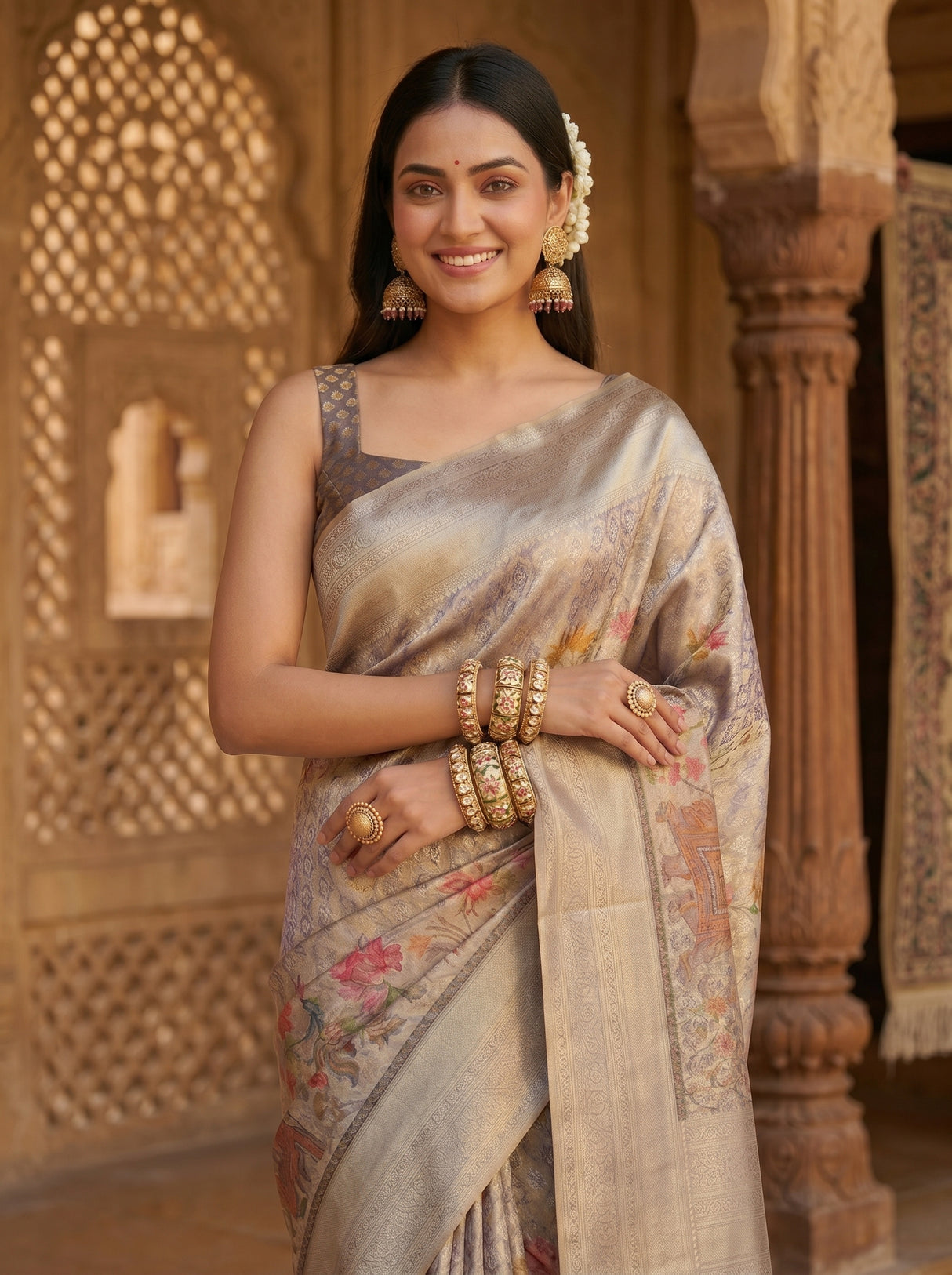 MIMOSA Violet Saree Saree — pose 10 styling detail