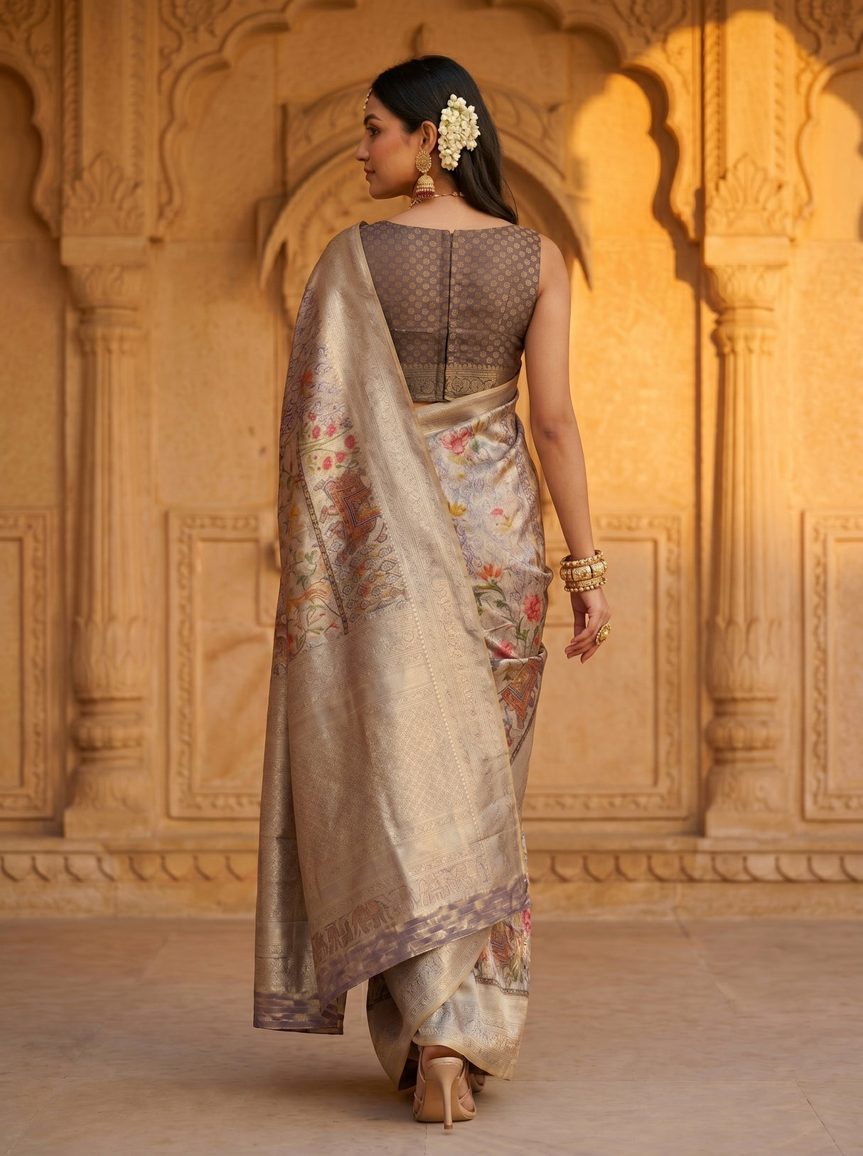 MIMOSA Violet Saree Saree — pose 2 styling detail