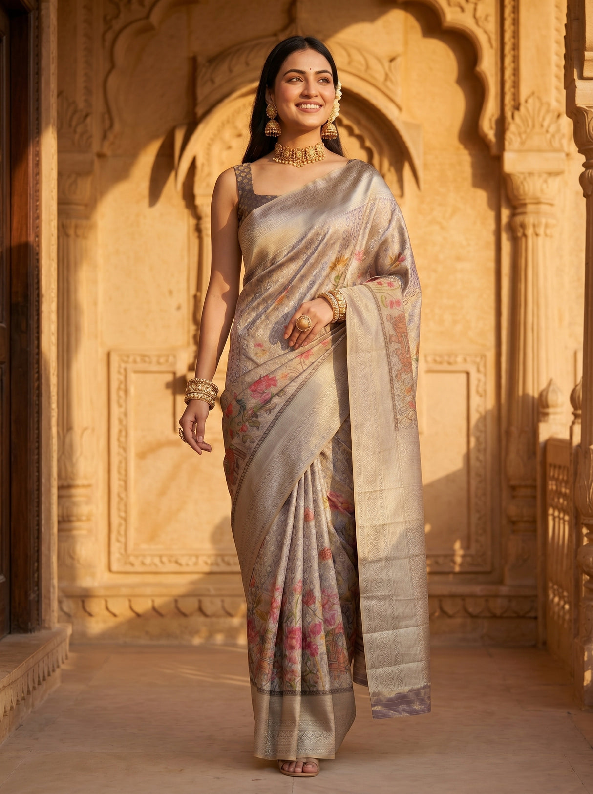 MIMOSA Violet Saree Saree — pose 6 styling detail