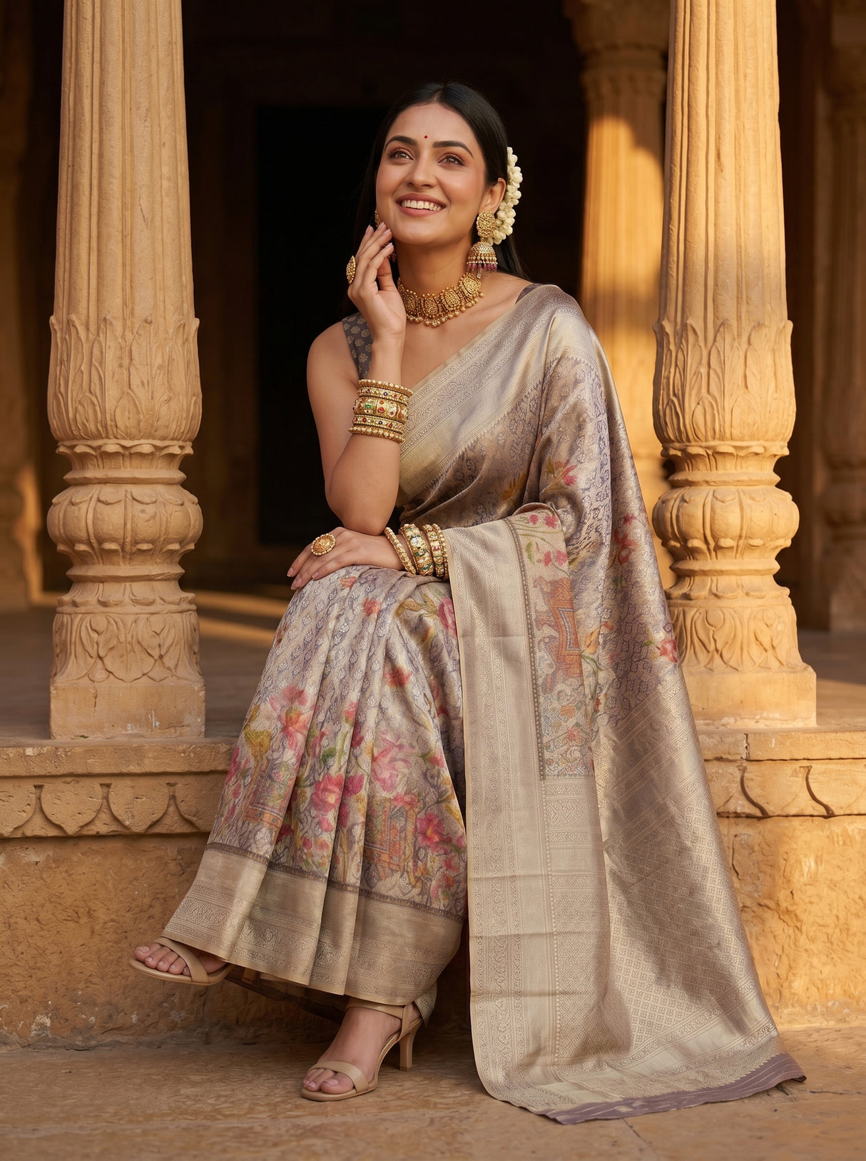MIMOSA Violet Saree Saree — pose 8 styling detail