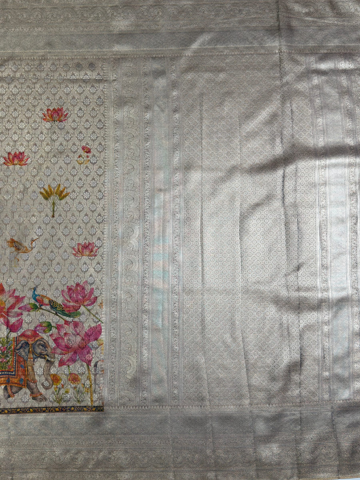 MIMOSA Violet Saree Saree — pallu and zari work detail