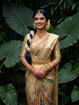 MIMOSA Chiku Kalamkari Saree — pose 10 styling detail