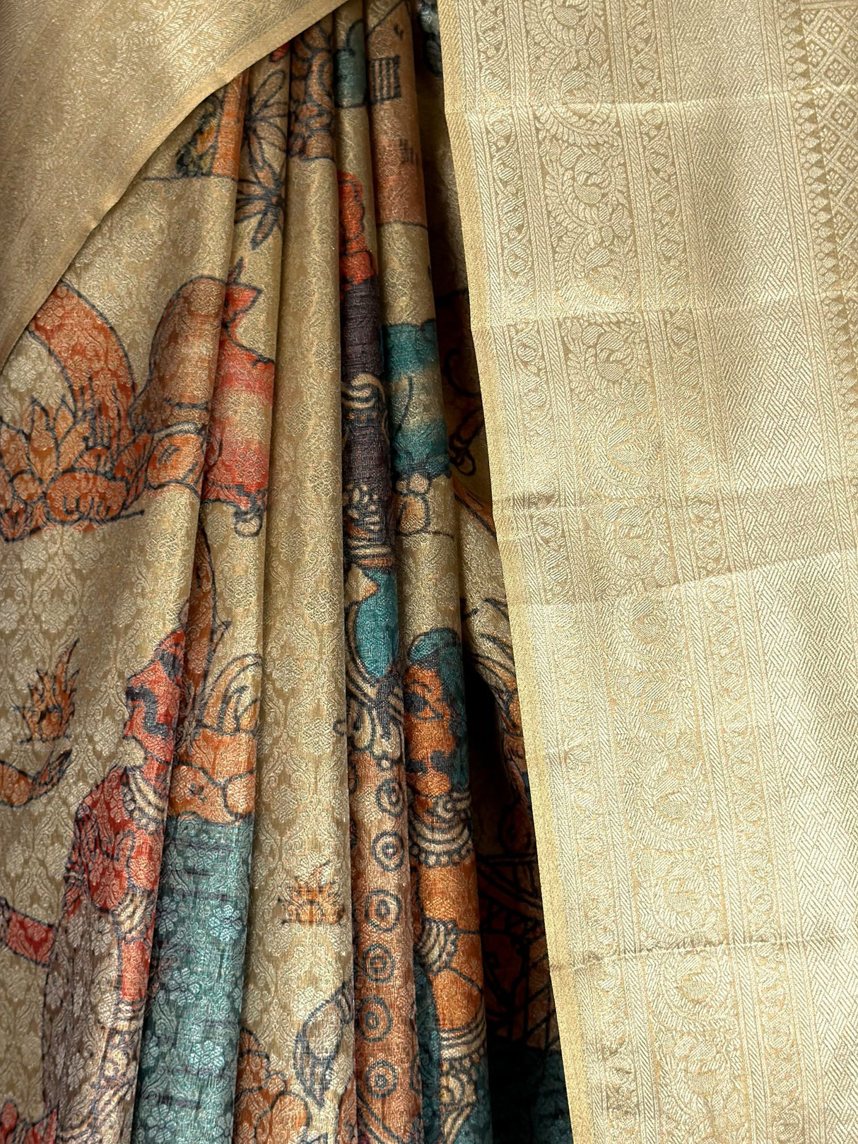 MIMOSA Chiku Kalamkari Saree — fleets shot full lifestyle