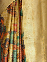 MIMOSA Gold Kalamkari Saree — fleets shot full lifestyle