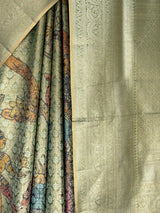 MIMOSA Green Kalamkari Saree — fleets shot full lifestyle