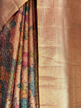 MIMOSA Orange Kalamkari Saree — fleets shot full lifestyle