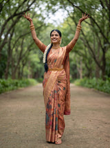 MIMOSA Rani Kalamkari Saree — pose 5 styling detail