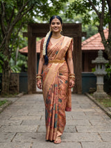 MIMOSA Rani Kalamkari Saree — pose 6 styling detail