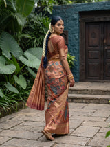 MIMOSA Rani Kalamkari Saree — pose 7 styling detail