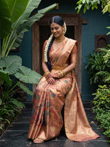 MIMOSA Rani Kalamkari Saree — pose 8 styling detail