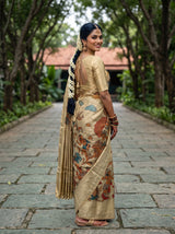 MIMOSA Tussar Kalamkari Saree — pose 7 styling detail