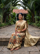 MIMOSA Tussar Kalamkari Saree — pose 8 styling detail