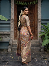 MIMOSA Violet Kalamkari Saree — pose 7 styling detail