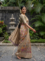 MIMOSA Violet Kalamkari Saree — pose 9 styling detail