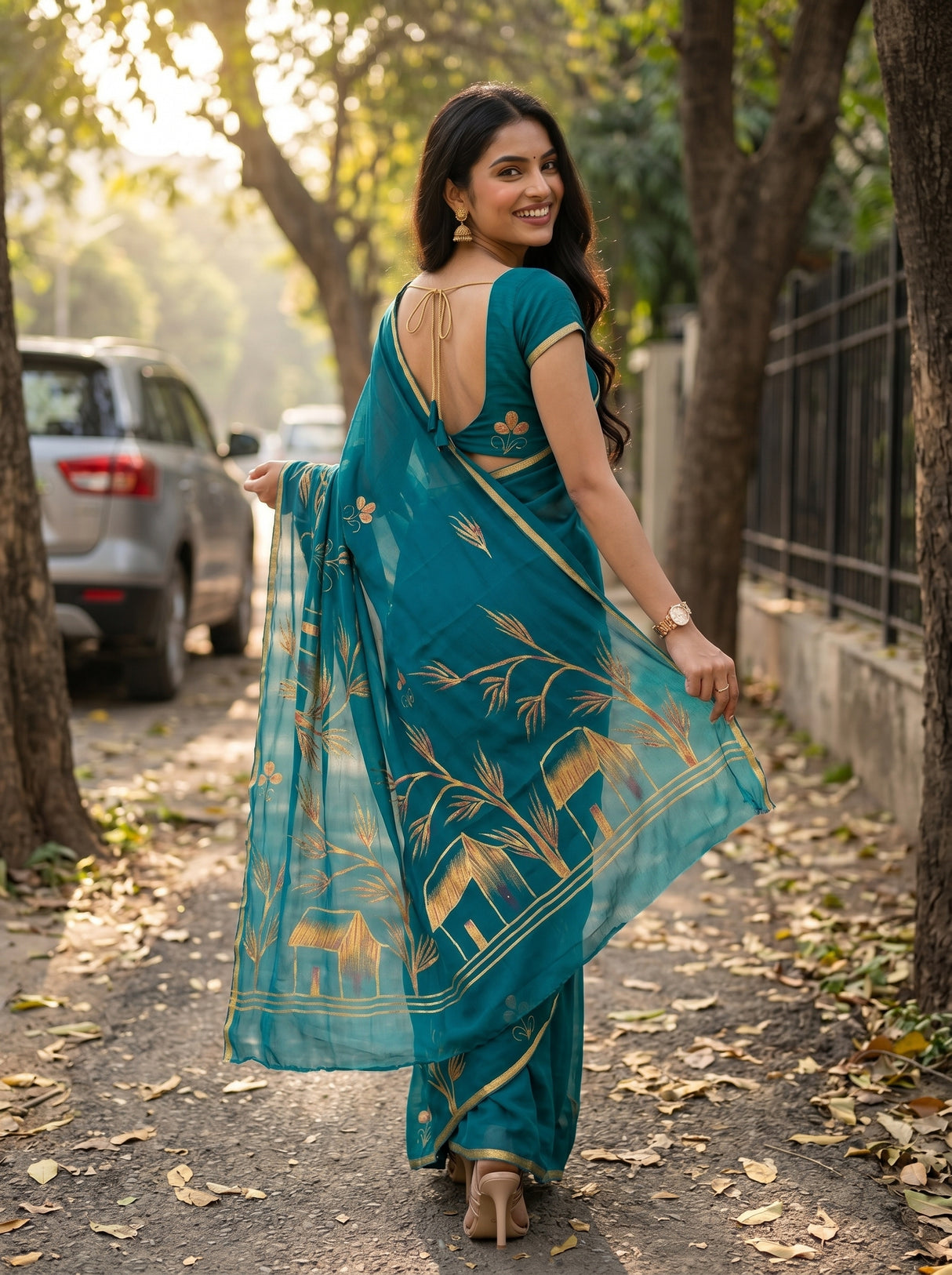 MIMOSA Saree Saree — pose 2 styling detail