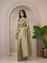 MIMOSA Green Kanjivaram Art Silk Saree — pose 7 styling detail