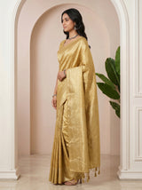 MIMOSA Mustard Kanjivaram Art Silk Saree — pose 3 styling detail