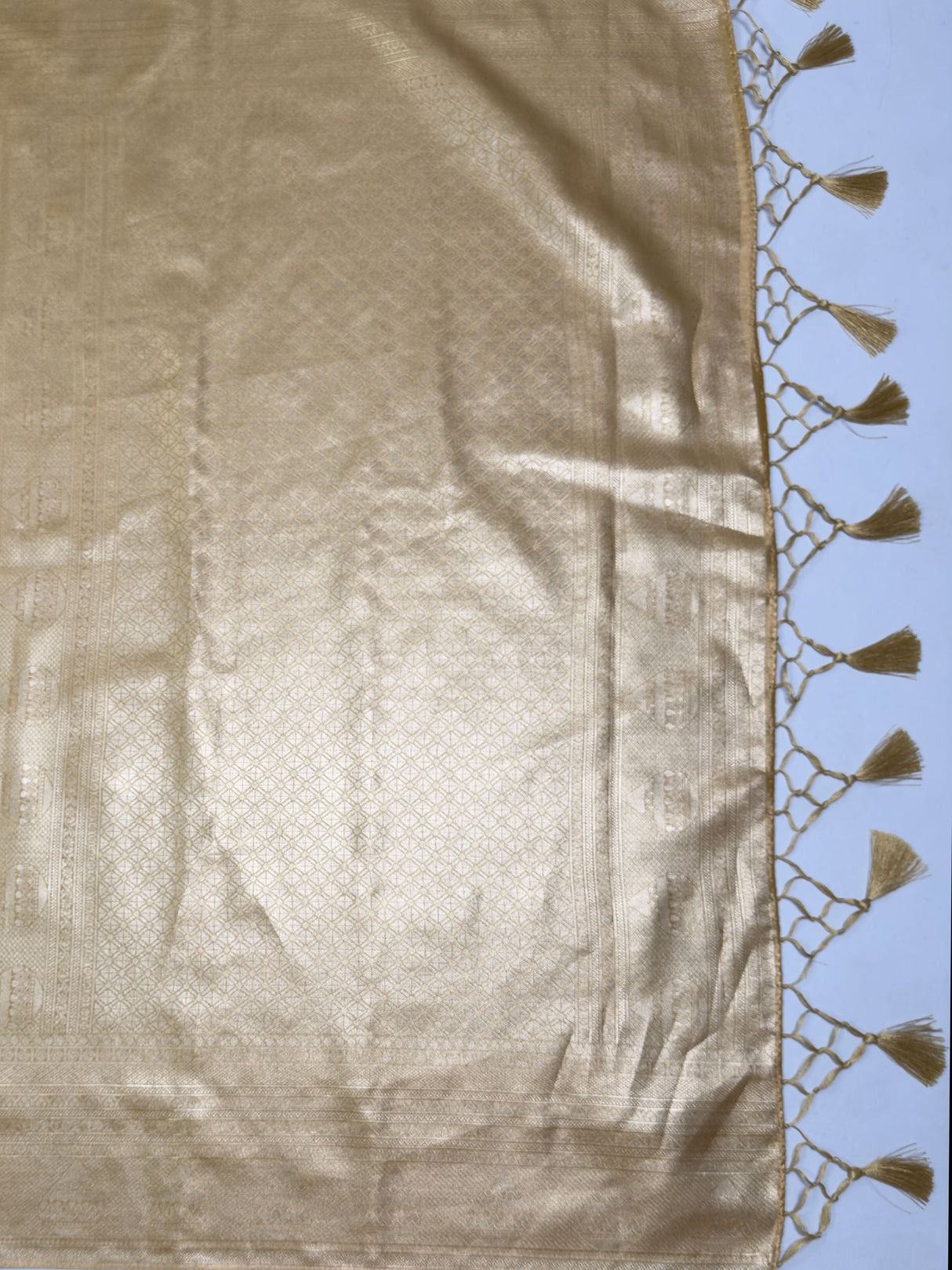 MIMOSA Mustard Kanjivaram Art Silk Saree — pallu and zari work detail
