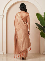 MIMOSA Peach Kanjivaram Art Silk Saree — pose 2 styling detail