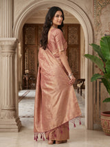 MIMOSA Pink Kanjivaram Art Silk Saree — pose 7 styling detail