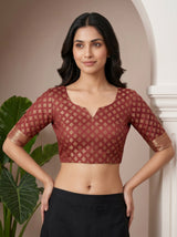 MIMOSA Pink Kanjivaram Art Silk Saree — blouse close-up