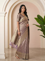 MIMOSA Violet Kanjivaram Art Silk Saree — pose 5 styling detail