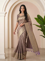 MIMOSA Violet Kanjivaram Art Silk Saree — pose 9 styling detail
