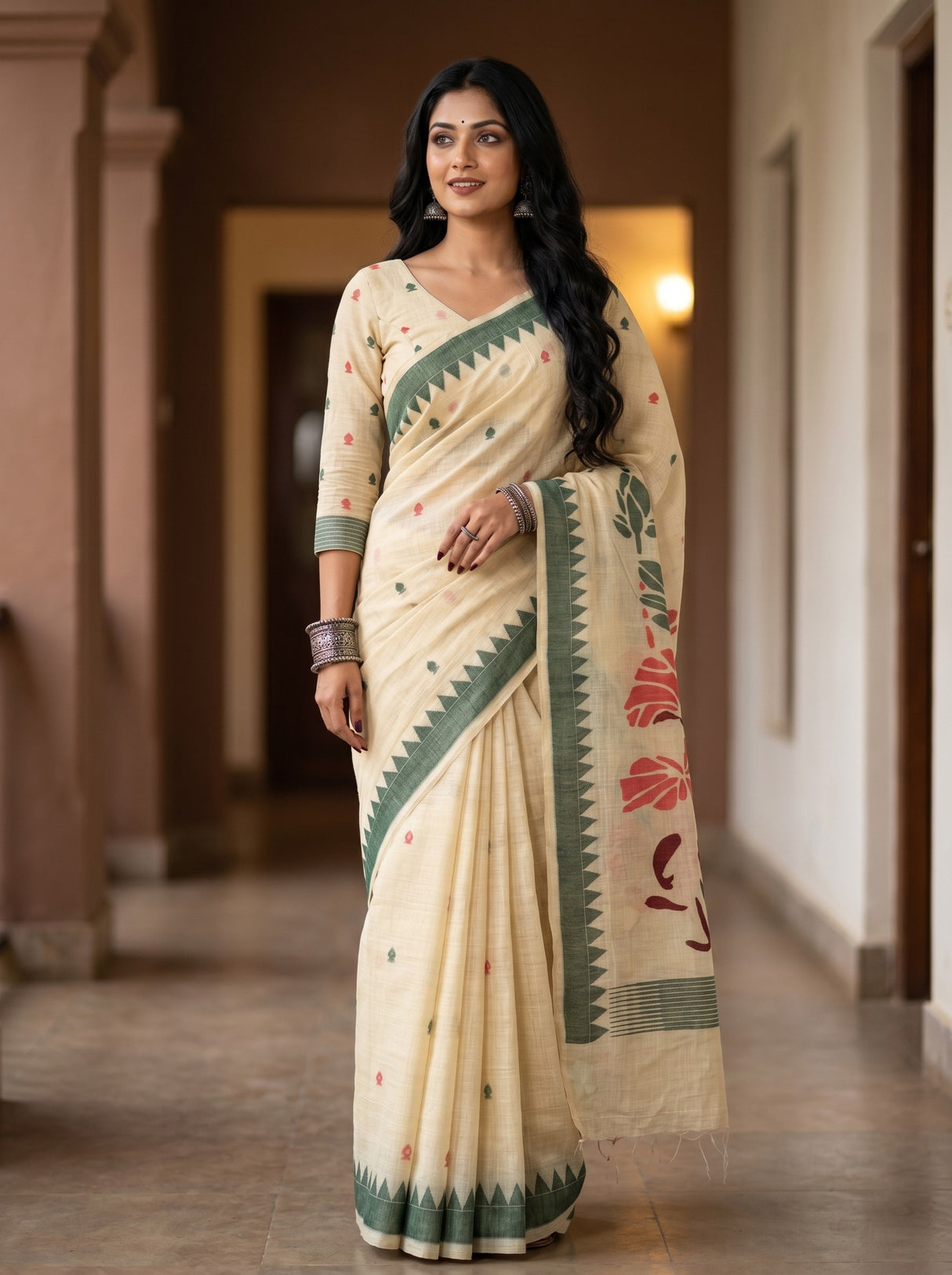 Maroon  Saree