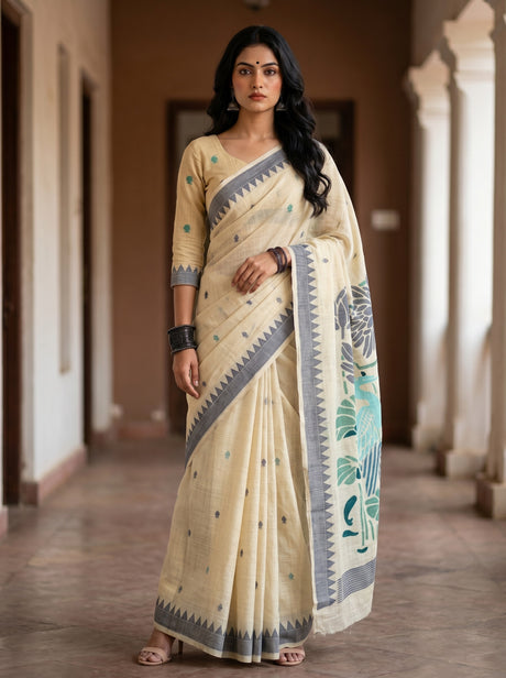 Navy  Saree