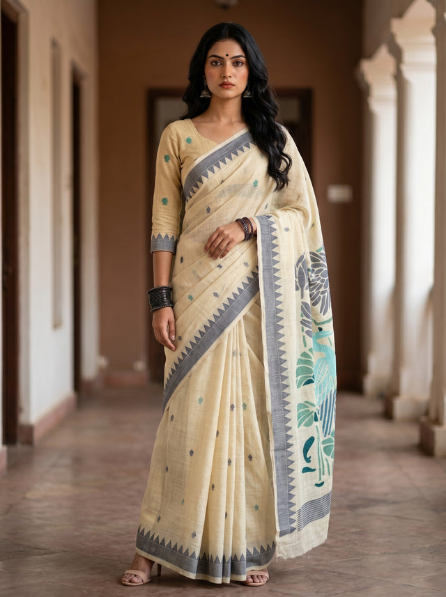 Navy  Saree
