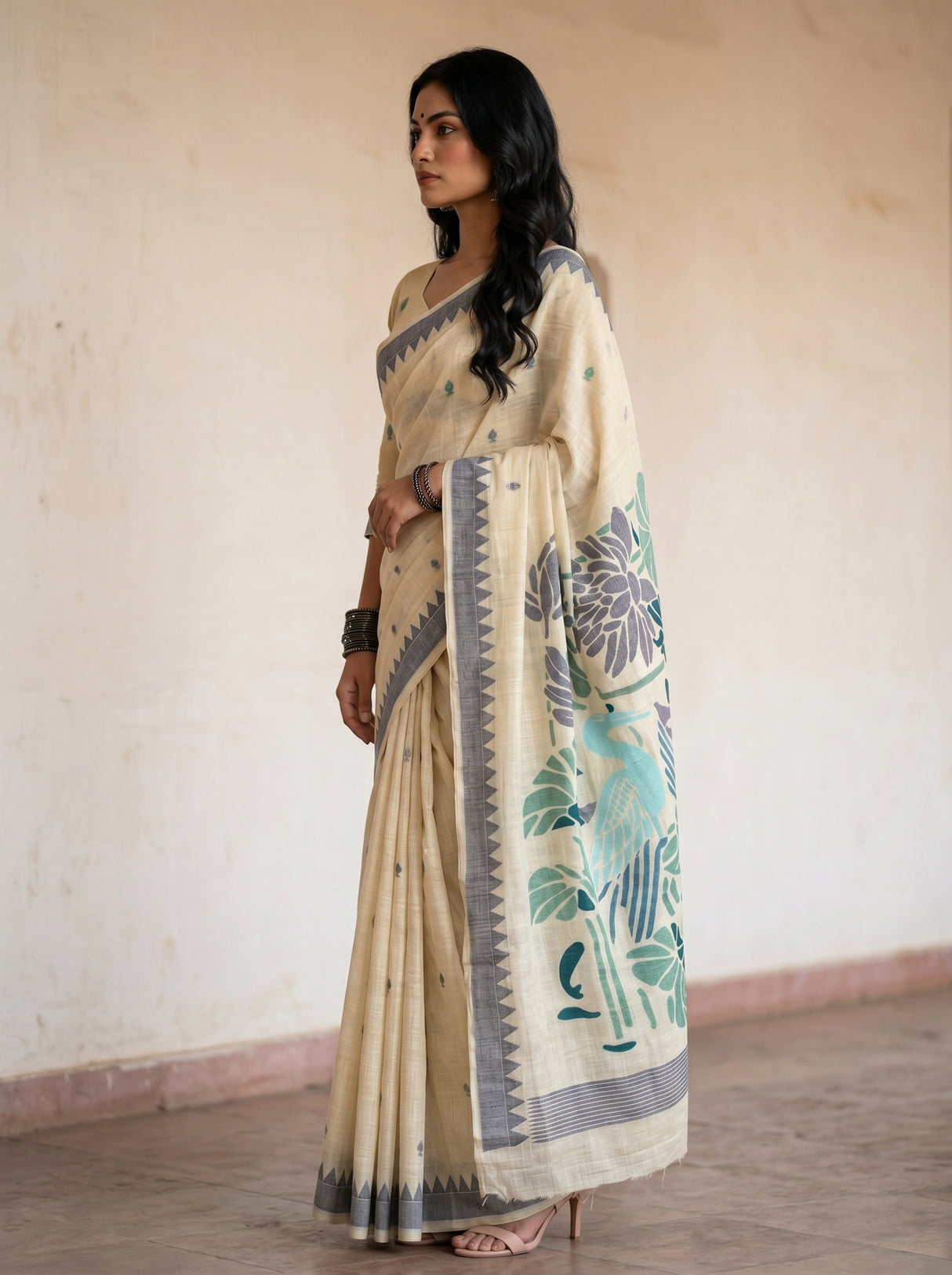 MIMOSA Navy Saree Saree — pose 3 styling detail