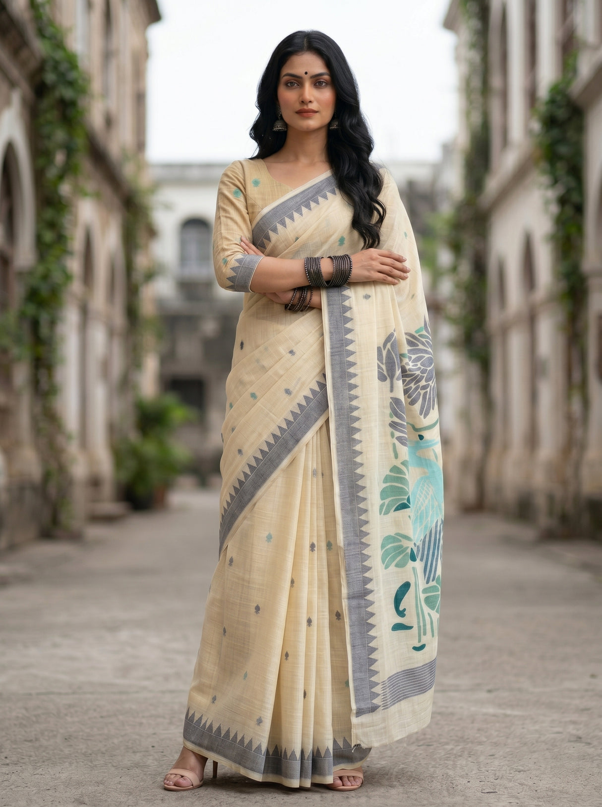 MIMOSA Navy Saree Saree — pose 5 styling detail