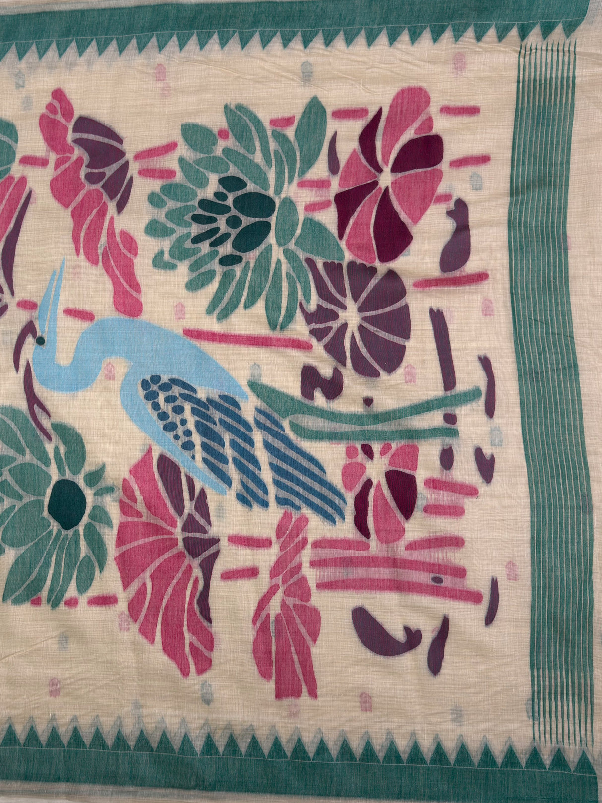 MIMOSA Rama Saree Saree — pallu and zari work detail