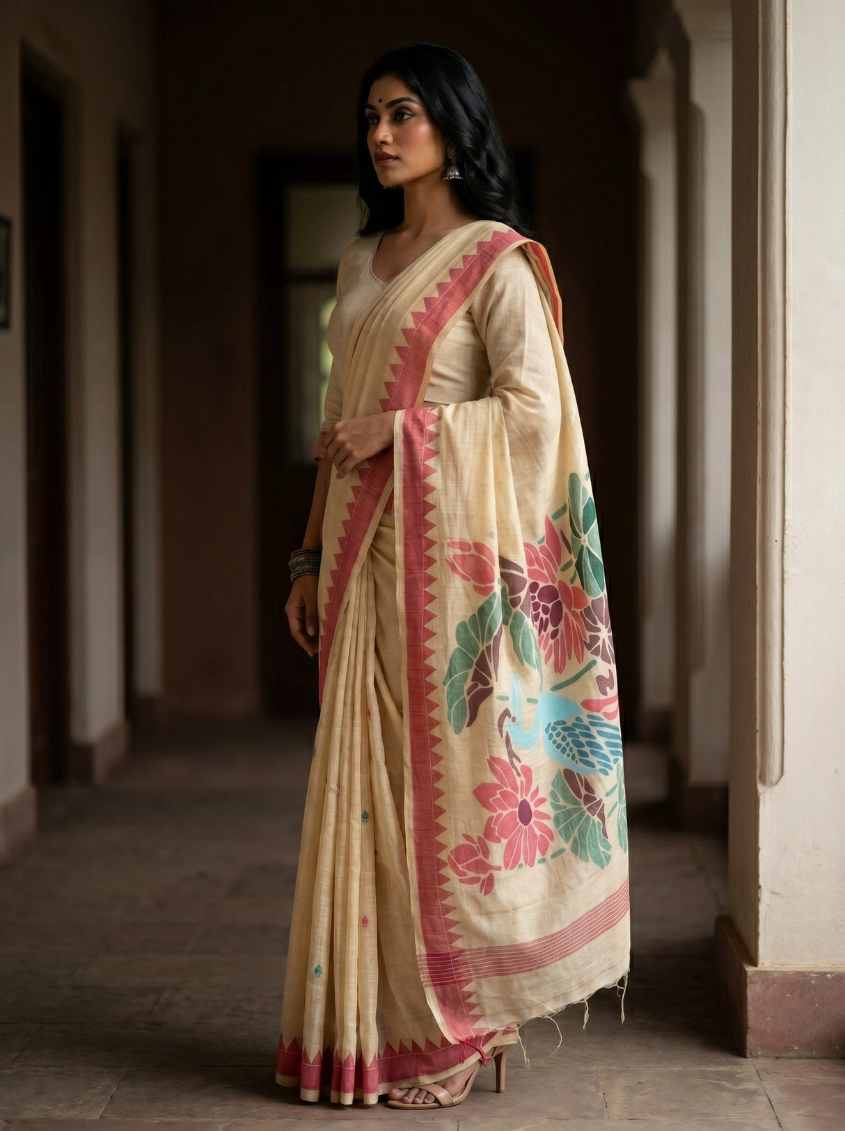 MIMOSA Rani Saree Saree — pose 3 styling detail