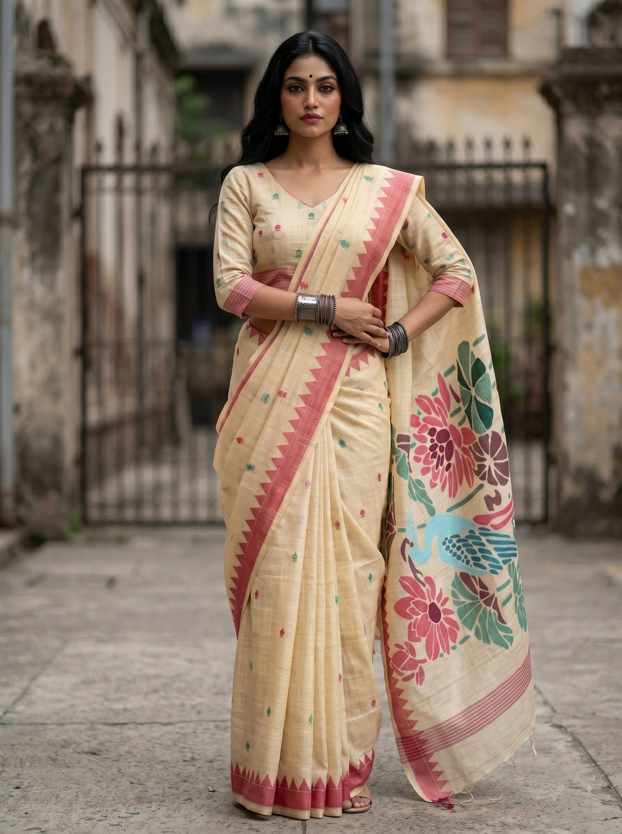 MIMOSA Rani Saree Saree — pose 4 styling detail