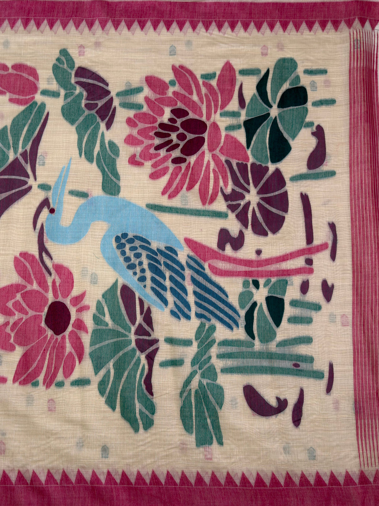 MIMOSA Rani Saree Saree — pallu and zari work detail