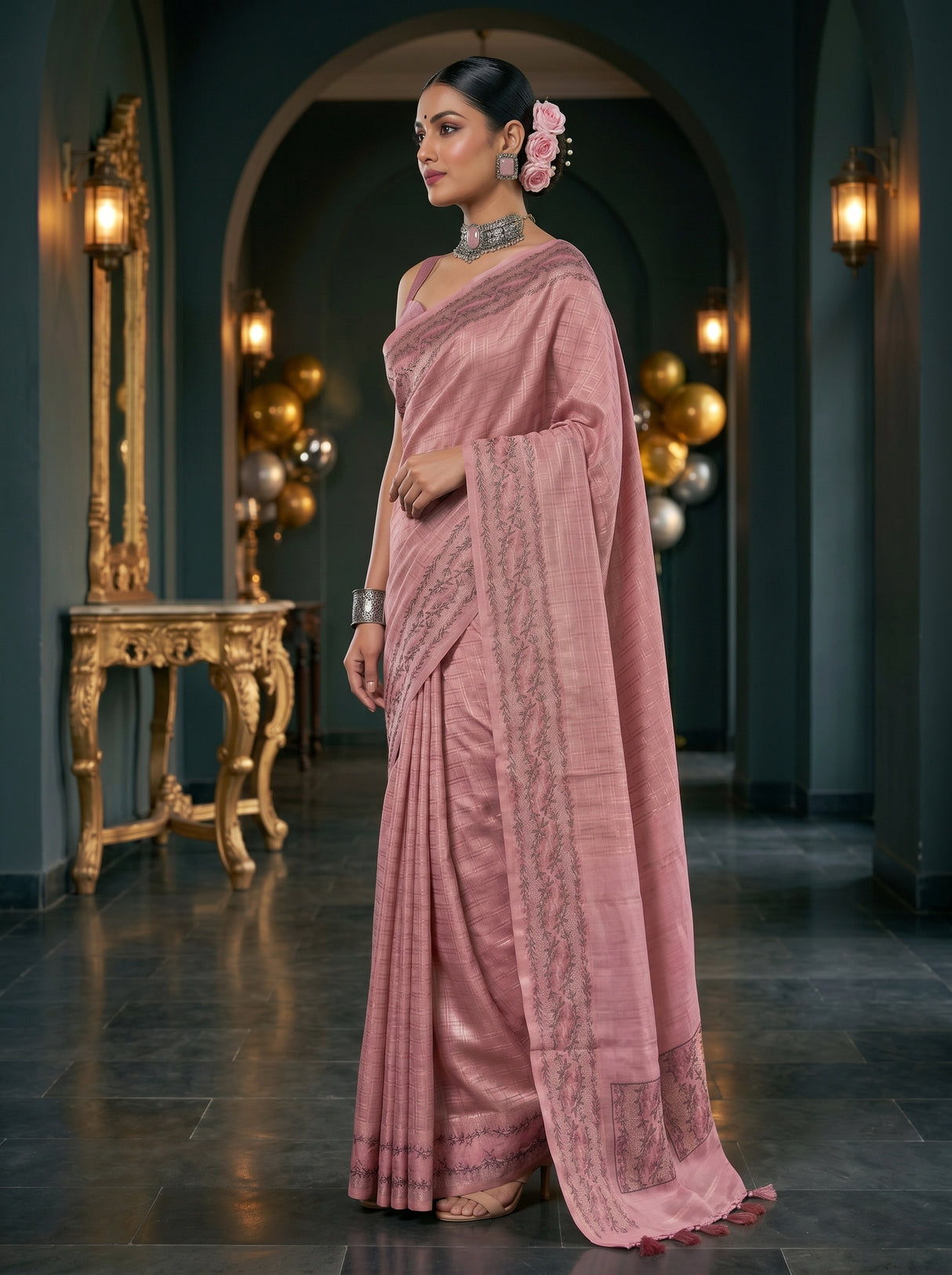 MIMOSA Gajari Saree Saree — pose 3 styling detail