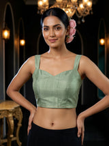 MIMOSA Pista Saree Saree — blouse close-up
