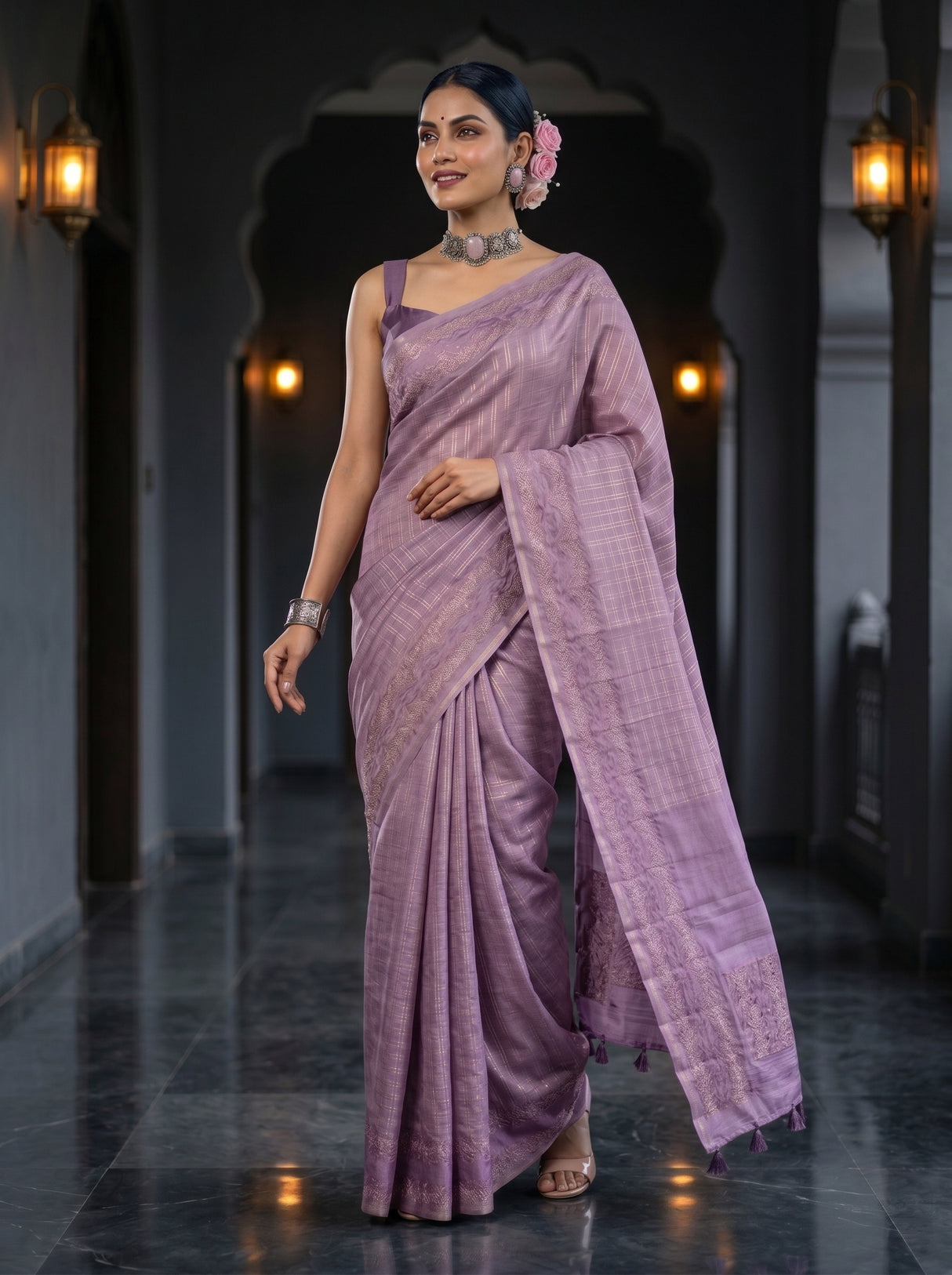 MIMOSA Violet Saree Saree — pose 9 styling detail