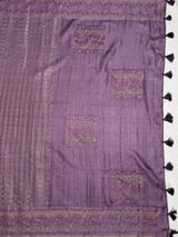 MIMOSA Violet Saree Saree — pallu and zari work detail