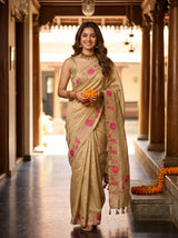 MIMOSA Chiku Saree Saree — pose 6 styling detail