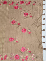 MIMOSA Chiku Saree Saree — pallu and zari work detail