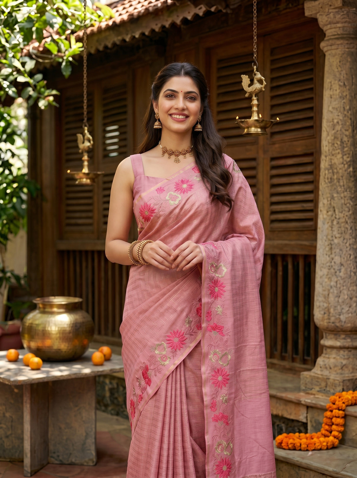 MIMOSA Gajari Saree Saree — pose 10 styling detail
