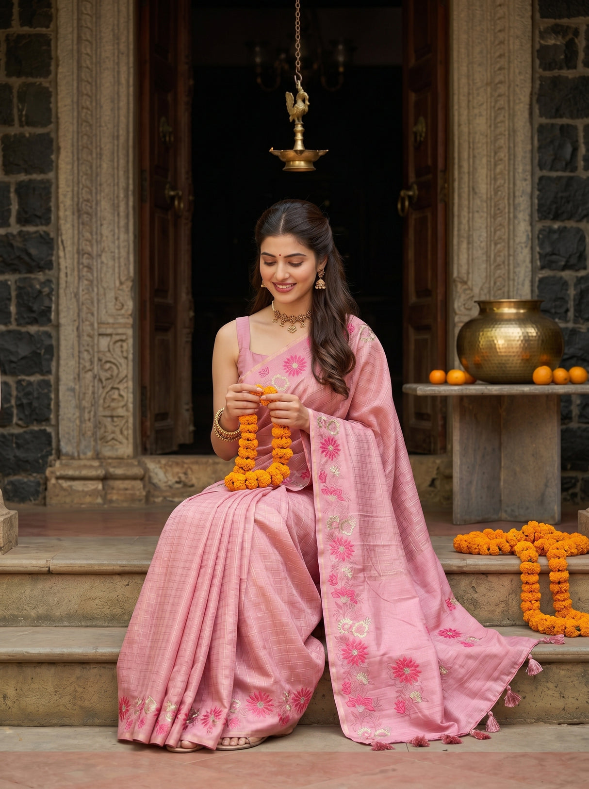 MIMOSA Gajari Saree Saree — pose 8 styling detail